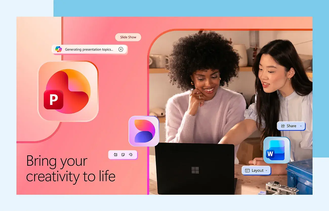 Les applications Microsoft 365 affichées sur l'écran d'un ordinateur portable.