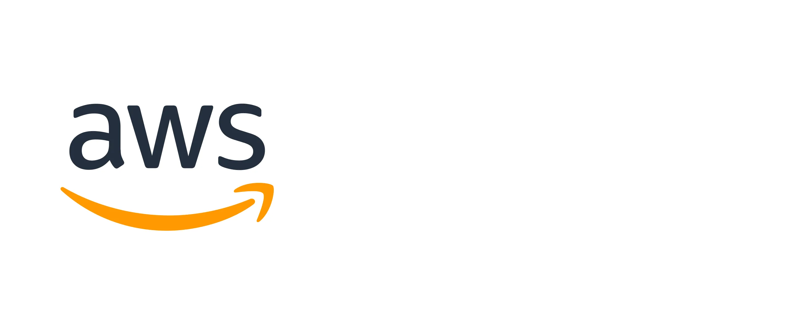 The image shows the AWS logo, with aws in lowercase letters and a yellow curved line below, resembling a smile, followed by AWS in bold white uppercase letters on a black background—perfect for a Software reseller in Mauritius or Managed IT services branding.
