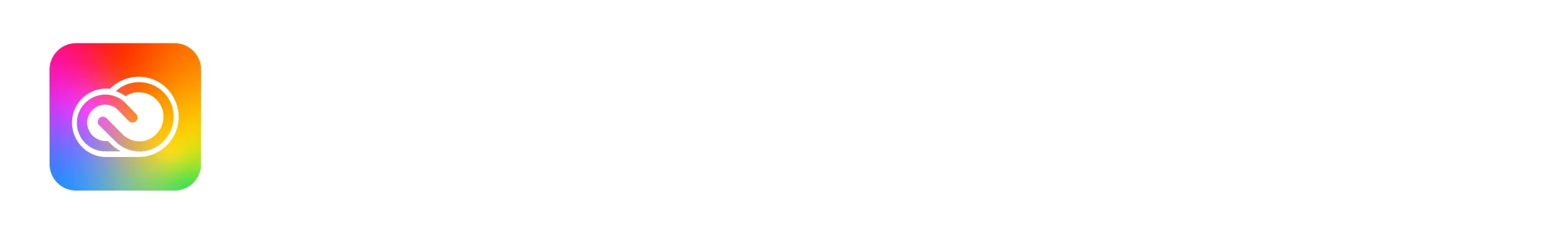 Adobe Creative Cloud logo with a multicoloured icon featuring a white swirl, followed by bold white “Adobe Creative Cloud” text on a black background—ideal for a software reseller in Mauritius offering managed cloud services.