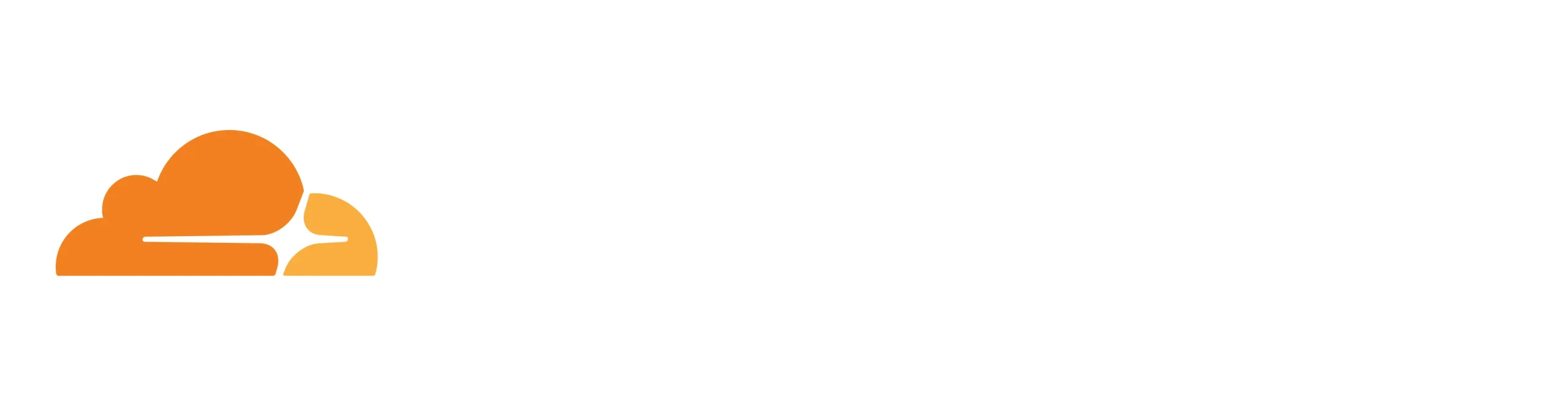 Cloudflare logo with an orange cloud icon on the left and the word Cloudflare in white text on a black background, ideal for businesses seeking cloud hosting services or software reseller solutions in Mauritius.