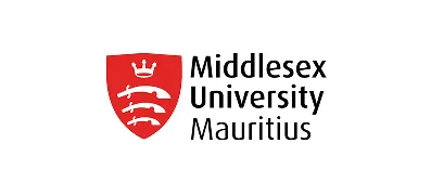 Logo of Middlesex University Mauritius, featuring a red shield with three white curved swords and a crown, next to the text Middlesex University Mauritius in black. Proud provider of managed IT services and cloud hosting services.