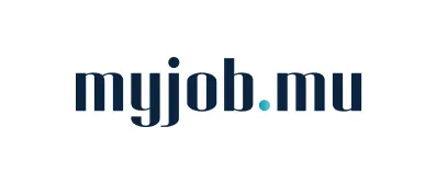 Logo for myjob.mu displayed in a modern dark blue font with a light blue dot between myjob and mu on a white background, reflecting professionalism in managed IT services.